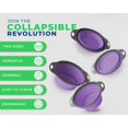 thumbnail image 2 of GFDYREE Colander Set - 2 Collapsible Colanders (Strainers) Set by - Includes 2 Folding Silicone Strainers Sizes 8" - 2 Quart and 9.5" - 3 Quart - Purple and Grey, 2 of 7