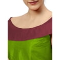 thumbnail image 4 of eloria Women's Art Silk Boat Neck Sleevless Partywear Filler Blouse Top, Color : Parrot Green & Red, 4 of 6
