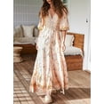 thumbnail image 6 of Biekopu Women Summer Bohemian Dress Casual V Neck Flowy Long Party Dress with Pocket for Beach Cocktail Streetwear, 6 of 9