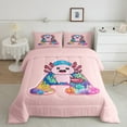 thumbnail image 2 of Manfei Letter A Monogrammed Bedding Comforter Set,Kawaii Axolotl Twin Comforter Sets,Watercolor Coral Bedding Set For Child,Microfiber Room Decorative Reversible,2 Pieces, 2 of 8