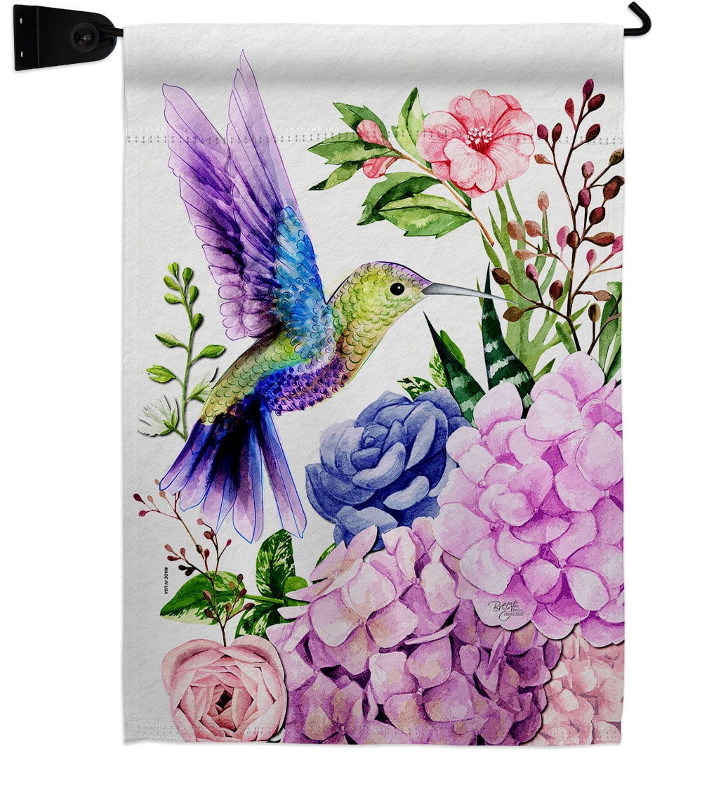 Rain or Shine Welcome Large Porch Art Flag 28" X 40" Hummingbirds Flowers for sale online 