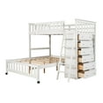 thumbnail image 4 of Harper & Bright Designs Twin Over Full Wooden Bunk Bed with 6 Storage Drawers and 3 Flexible Shelves, Twin Loft Bed with Movable Lower Bed for Bedroom, White, 4 of 10