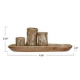 thumbnail image 3 of Creative Co-Op Stoneware Vases and Candle Holder on Tray, Brown, 3 of 4