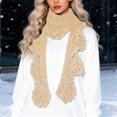 thumbnail image 2 of HJYCHN Women's Fashion Scarves Elegant Hand Floral Scarf Long Knitted Neck Warmer Soft Warm Decorative Scarfs for Women Beige One Size, 2 of 4