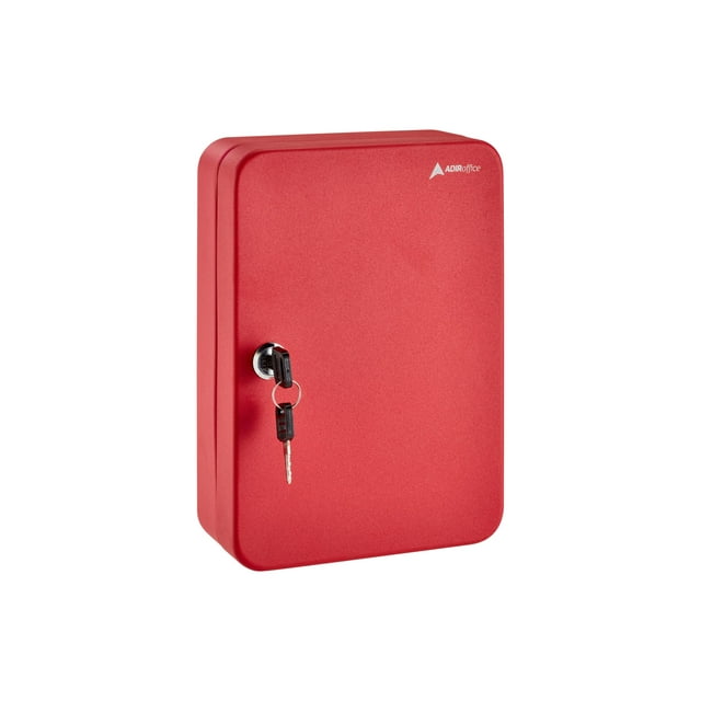 AdirOffice - Armoire à Clés - 48 Crochets - Acier de Calibre 16, Acier Inoxydable (AISI 304) - Rouge