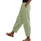 thumbnail image 2 of Karight Cotton Linen Pants for Women Summer Gauze Drawstring High Waisted Lounge Trouser Casual Beach Vacation Clothes, 2 of 5