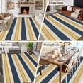 thumbnail image 6 of Vintage Stripes Washable Living Room Rugs 6'x9', Yellow Striped Retro Geometric Lines Low Pile Throw Large Area Rug Non-Slip Sturdy Edge Binding Carpet for Dining Room Kitchen Office, 6 of 9