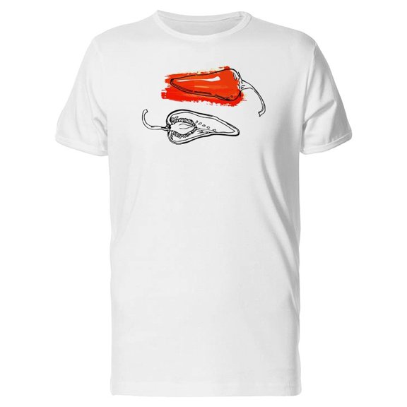 Red Chilli Pepper Brush Stroke Tee Men's -Image by Shutterstock