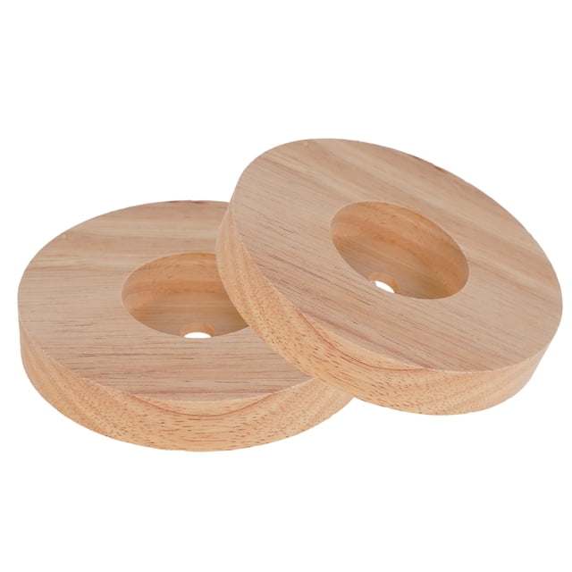 2pcs Round Wooden Lamp Base Diy Lamp Making Material Base Sturdy Wood Table Lamp Base