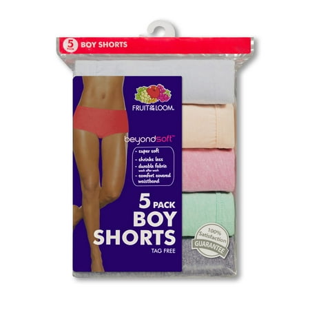 

Fruit of the Loom Womens Beyond Soft 5-Pack Boyshort Panties 5 Assorted