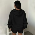 thumbnail image 5 of WMTBSRSW Women's 2 Piece Outfit Oversized Fleece Hoodie Sweatshirt Drawstring Shorts Lounge Sweat Set Sweatsuit Tracksuit Spring Fall Trendy Y2K Clothes, 5 of 5