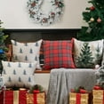 thumbnail image 4 of Christmas Pillow Covers 20x20 inch Set of 2 Winter Blue Christmas Tree Decorative White Throw Pillow Covers Winter Famliy Decoration for Home Couch TH-30M20, 4 of 5