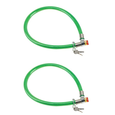 2pcs Cable Lock Heavy Duty Braided Stainless Steel Cable Lock for Outdoor Cycling Security (63cm)