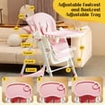 thumbnail image 3 of Silla Alta para Bebé FAHKNS 6 en 1 Plegable y Ajustable Rosa, 3 of 7