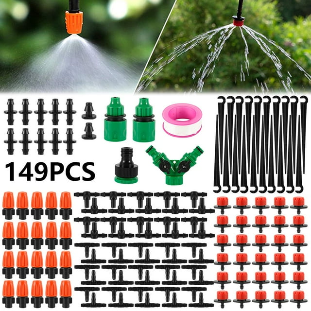 Système d'Irrigation de Jardin 98 Pieds/30m Kits d'Irrigation Goutte à Goutte Micro Tuyau d'Arrosage Réglable Buse Rotative Pulvérisateur Goutteur Kit d'Arrosage de Patio pour Jardin Maison