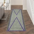 thumbnail image 3 of Casavani Hand Block Printed Cotton Dhurrie Square Living Room Carpets, Purple 8x8 feet, 3 of 6