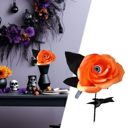 

Clearance Deals! NQWZTIU 1pc Colorful Artificial Rose Flower Single Branch With Eyeball Decoration Suitable For Halloween Decoration Halloween Themed Decoration