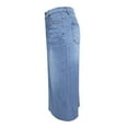 thumbnail image 5 of Mohiass Jean Skirt for Women Denim Skirt with Pockets Mid Waist Stretchy Long Split Skirts Light Blue L, 5 of 8