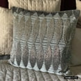 thumbnail image 6 of The HomeCentric Decorative Throw Pillow cover Gray Pack of 2, 22"x22" (55x55 cm) Velvet Hand Embroidery, Beaded Pillowcases, Geometric Modern Style - Velvet Bedecked, 6 of 9
