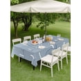 thumbnail image 3 of Outdoor Tablecloth with Umbrella Hole and Zipper, Ombre Rectangle Table Cloth 60x84 Inch Waterproof Tablecloth, Farmhouse Stripes Modern Abstract Art Picnic Table Cover for Patio Camping, 3 of 7