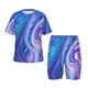 thumbnail image 1 of Balery Swirl Blue And Purple Conjunto de Pijama Infantil de Manga Corta con Estampado – Ropa de Dormir de Algodón Suave-4X-Large, 1 of 6