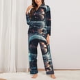 thumbnail image 2 of Balery Astronaut Helmet Reflections Conjunto de Pijama con Estampado para Mujer, Conjunto de Dos Piezas con Manga Larga, Ropa de Dormir Suave con Bolsillos, Pijamas Cómodos-X-Large, 2 of 7