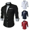 thumbnail image 5 of Mens Casual Slim Shirts Long Sleeve Button Down Business Formal Dress Shirt Tops, 5 of 11