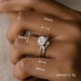 thumbnail image 6 of LINXIQIN 2pcs His and Hers Wedding Ring Sets Couples Engagement Rings Women and Men 925 Sterling Silver AAA Cubic Zirconia Temperament Wild Ring Female, 6 of 8