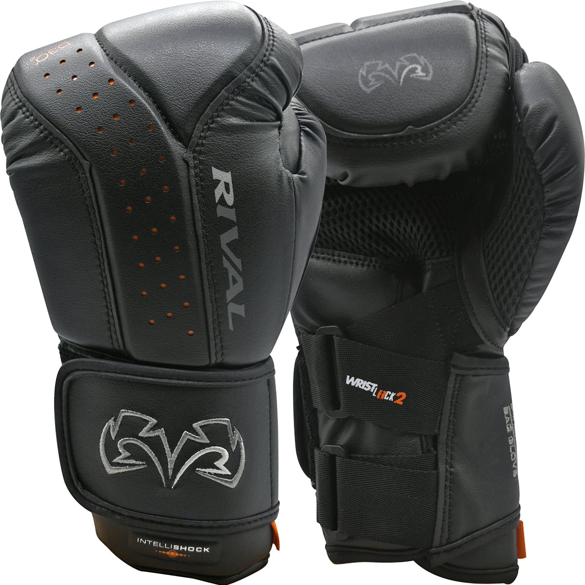 Rival Boxing RB10 Intelli Shock Bag Gloves Black Red Pads Mitts Boxing Training 