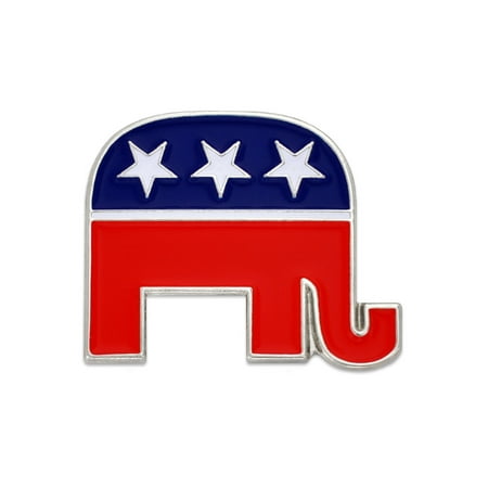 Patriotic Elephant - PinMart's Republican Elephant Patriotic Political Lapel Pin