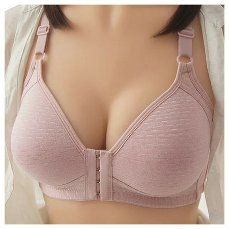 

Women Wireless Padded Sports Bra Front Buckle Yoga Push Up Vest Support Top 40 Pale Mauve
