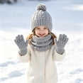thumbnail image 6 of Girls Winter Hat Beanie Scarf & Gloves Set,Unisex, Cartoon Pattern, Casual & Practical, 3 Count, Winter Holidays Gift, 6 of 7