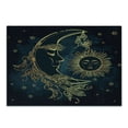 thumbnail image 1 of Psychedelic Cutting Board, Crescent Moon with Boho Feathers Alchemy Magic Egyptian Myth Design, Decorative Tempered Glass Cutting and Serving Board, Small Size, Yellow Petrol Blue, by Ambesonne, 1 of 1