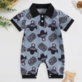 thumbnail image 2 of mgoYE Newborn Baby Boy Clothes Baby Outfit Short Sleeve Polo Romper Neutral Baby Clothes 0-24 Months for Boys Girls(Blue,12-18 Months), 2 of 7