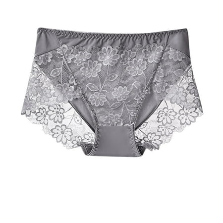 Up to 60% OFF  Women s Plus Size Panties  Lace Sexy High Waist  Thin Material  Large Size  Summer Wear  Comfortable Underwear  Plus Size Top for Women | Gray XXL  Sopatenor