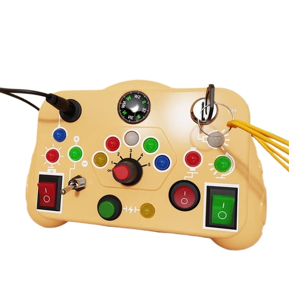 Vogacara Juguete ocupado portátil con colores brillantes para interruptor de coordinación mano-pie, juguetes de habilidad deportiva, juguetes Videojuegos portátiles amarillo