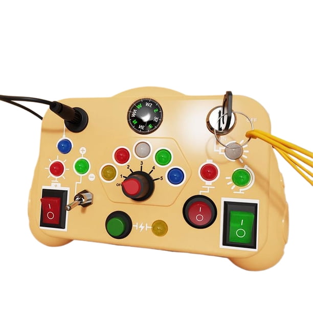 Vogacara Juguete LED de mano de obra exquisita para jugar y aprender con seguridad Los juguetes con interruptores de luz LED están ocupados Videojuegos portátiles amarillo