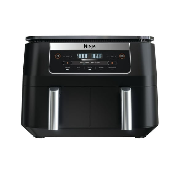 Ninja DZ090C Foodi Friteuse à air 5-en-1 de 6 pintes à 2 paniers dotée de la technologie DualZone