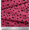 thumbnail image 2 of Soimoi Pink Rayon Fabric Black Dots Print Fabric by Yard 56 Inch Wide, 2 of 3