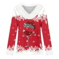thumbnail image 4 of Women Christmas Outfit Festive Holiday Long Sleeve T-Shirt For Women Soft Comfortable Daily Wear Relaxed Fit Blouse Seasonal Celebration Cozy Outfit Red XL, 4 of 4
