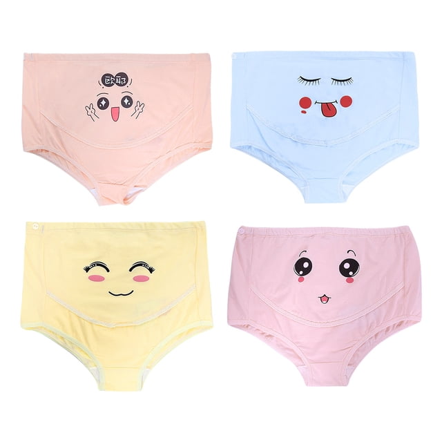 Bragas de maternidad, 4PCS Bragas altas de mujer para mujer Bragas de cintura alta para mujer Ultra Responsive