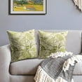 thumbnail image 3 of Vintage Floral Bird Pillow Covers 16x16 Inch Set of 2 Sage Olive Green Flowers Leaves Decorative Throw Pillows For Couch Chinoiserie Square Pillow Cases Home Decor For Sofa Bed Porch Room Outdoor, 3 of 6