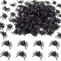 120 PCS Mini Fake Spider，Plastic Black Spider Toys, Simulated Insect Toys for Funny Prank Spider and Joke Halloween Party Supplies