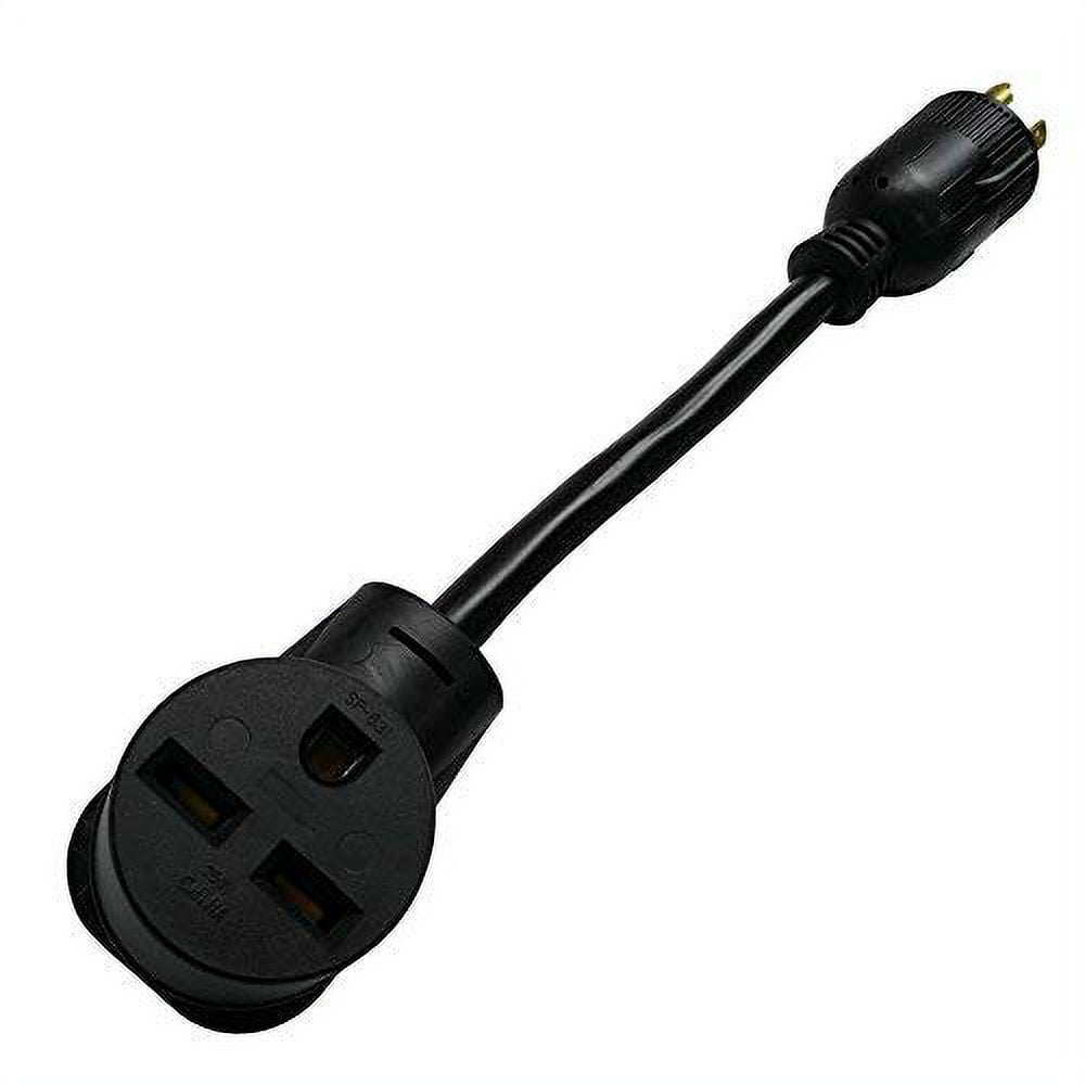 Parkworld 885064 Power Adapter cord 3-Prong Generator 30A Locking L5-30P Male Plug to 30 AMP 6-30R Female Receptacle (ONLY output for 125V)