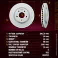 thumbnail image 2 of Metrix Premium Chassis Parts -2 PC Front Coated Vented Brake Rotor Fits Nissan Rogue Sport,Nissan Rogue,Nissan Leaf,Replacement 09.C545.11,Made in Europe, 2 of 9