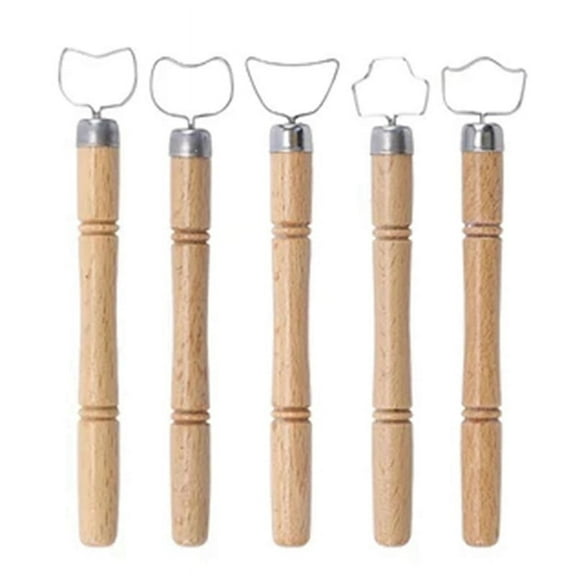 5 Pcs Pottery Handle Shaping Tools Tea Cup Water Glass Handle Carving Scraper DIY Ceramic Pot Shaping Crafting Tools