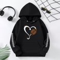 thumbnail image 2 of kpoplk Girls Hoodies Cute Graphic Printed Long Sleeve Pullover Sweatshirts Preppy Clothes 6-7 Years,Black, 2 of 4