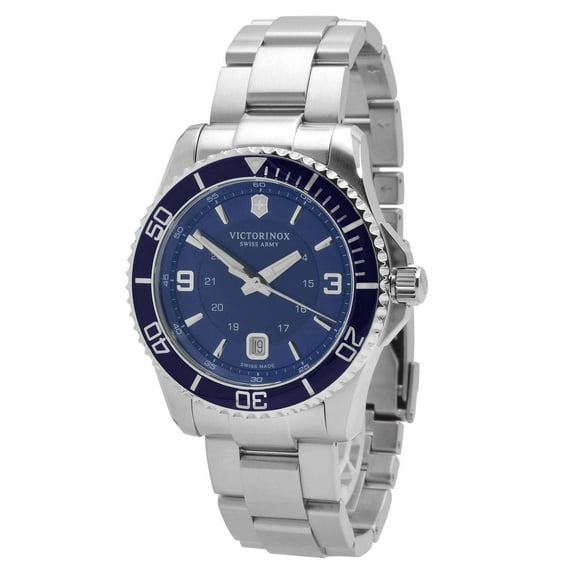 Swiss Army 241602 Men's Maverick Large Navy Blue Dial Stainless Steel Bracelet Watch