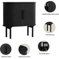thumbnail image 3 of 31'' Fluted Sideboard Buffer Cabinet, Modern Credenza Storage Cabinet with Slide Doors, Bar Cabinet Console Table for Living Dining Room Kitchen Hallway Entryway, Black, 3 of 7