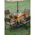 thumbnail image 4 of Outdoor Tablecloth with Umbrella Hole for Patio/Picnic/Party/Camping, Blue Brown Waterproof Table Cloth Square Cover Washable, Vintage Minimalist Abstract Aesthetic Boho Art (60"x 60"), 4 of 9